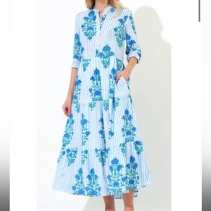 Tuckernuck Blue and White Floral Maxi Dress